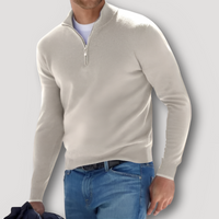 XAVER | Woll Kaschmir Pullover mit Quarter Zip
