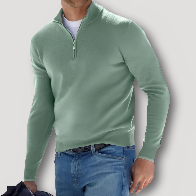 XAVER | Woll Kaschmir Pullover mit Quarter Zip