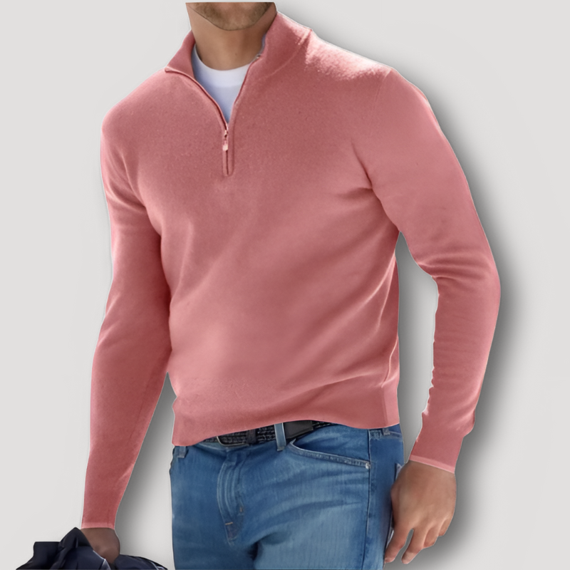XAVER | Woll Kaschmir Pullover mit Quarter Zip